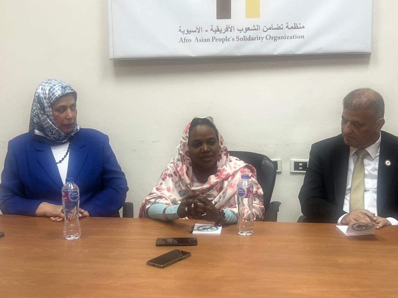 خلال استقبال وزيرة الموارد البشرية بالقاهرة منظمة تضامن الشعوب الأفريقية الآسيوية واتحاد الإعلاميين يؤكدان دعمهما للسودان وتأهيل كوادره